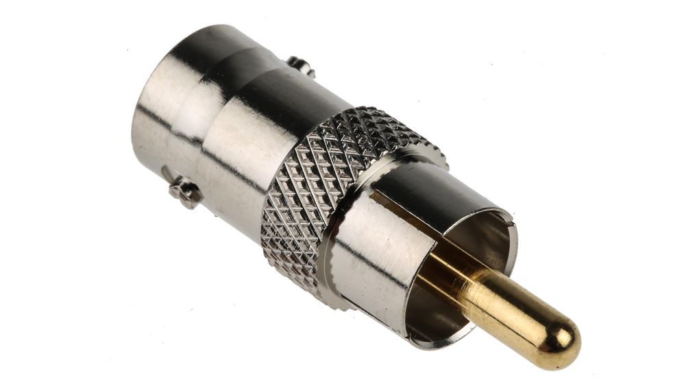 Adaptateur RF, Droit, Laiton, 250MHz, Fiche RCA - Prise BNC, 75Ohm